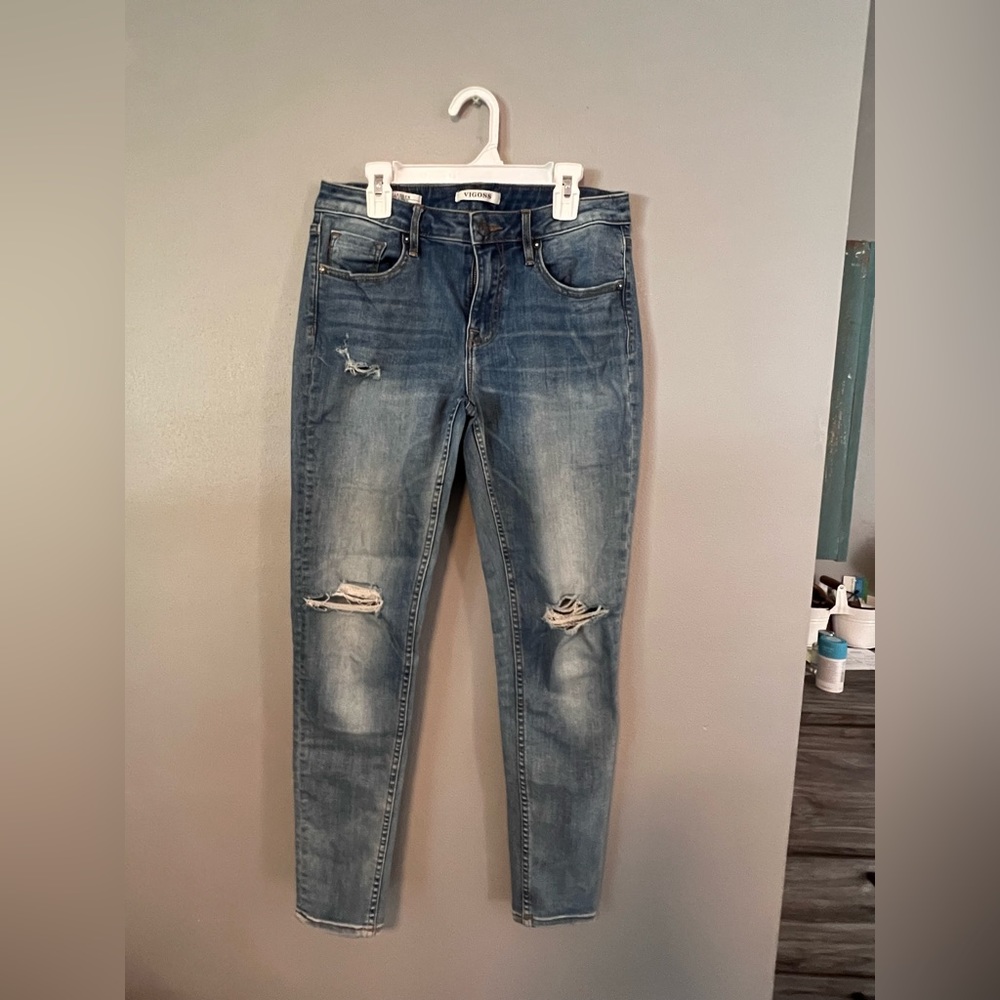 VIGROSS Distressed Skinny Jeans